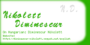 nikolett diminescur business card